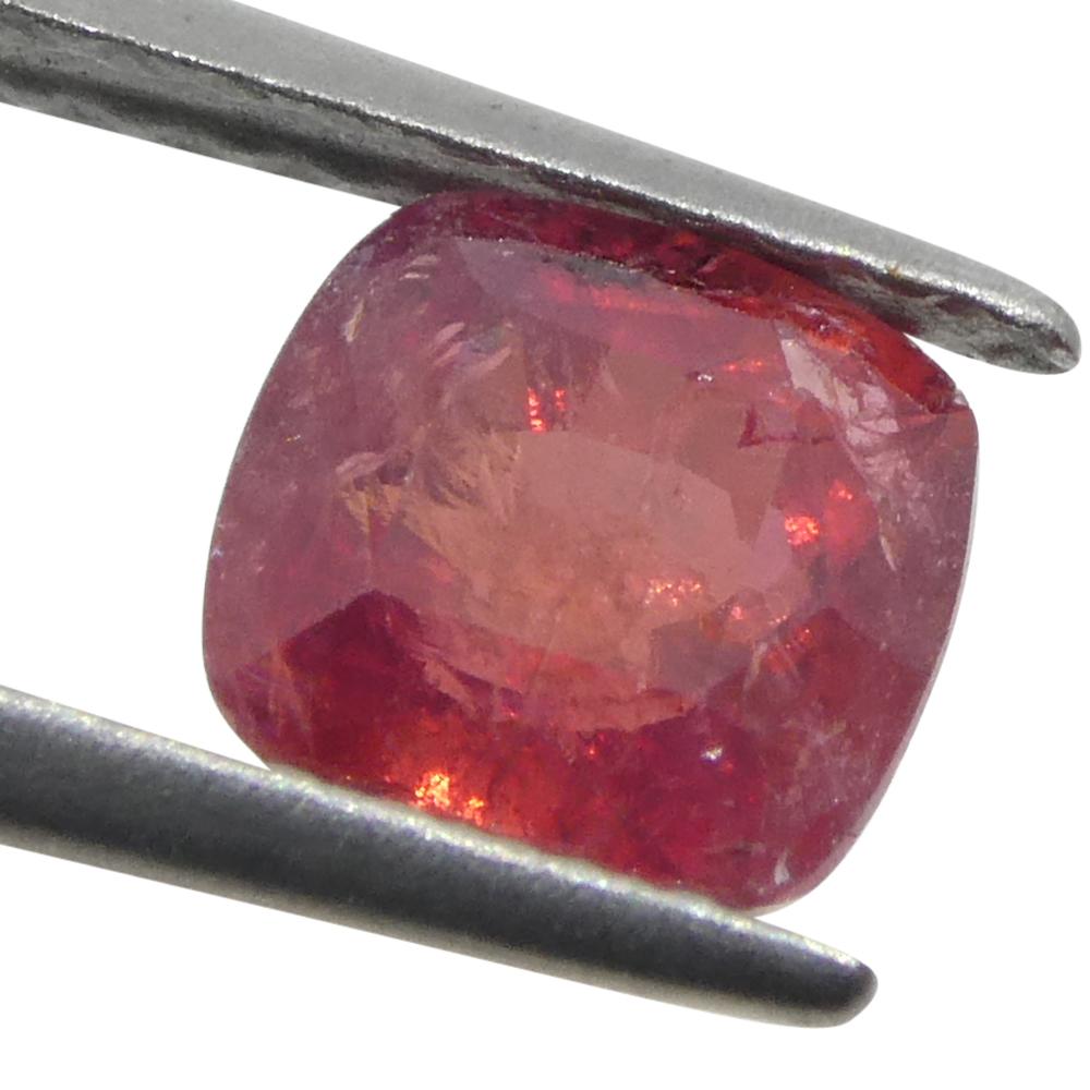 1.04ct Cushion Orangy-Red Sapphire from Tanzania For Sale 5