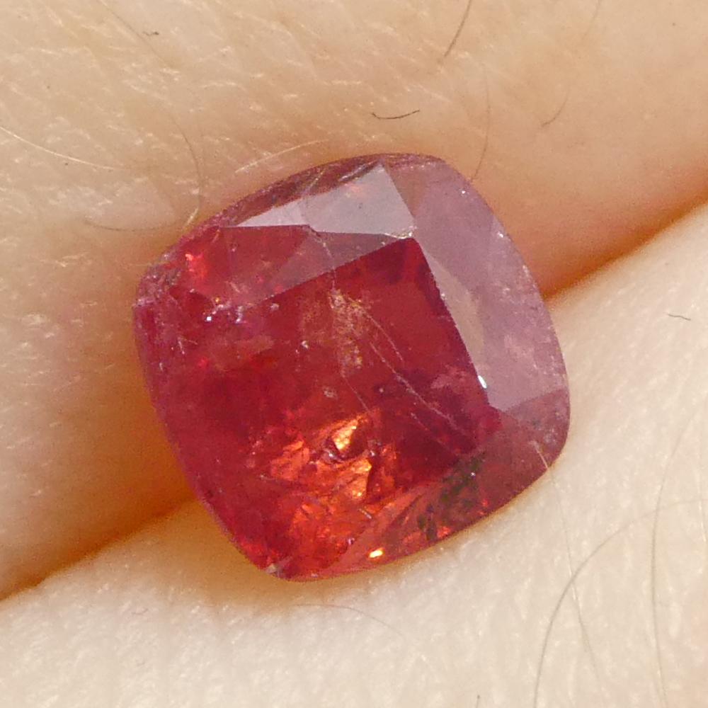 1.04ct Cushion Orangy-Red Sapphire from Tanzania For Sale 6