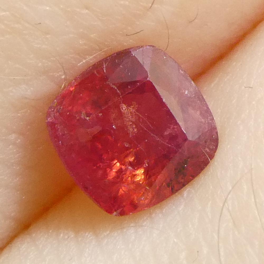1.04ct Cushion Orangy-Red Sapphire from Tanzania For Sale 7