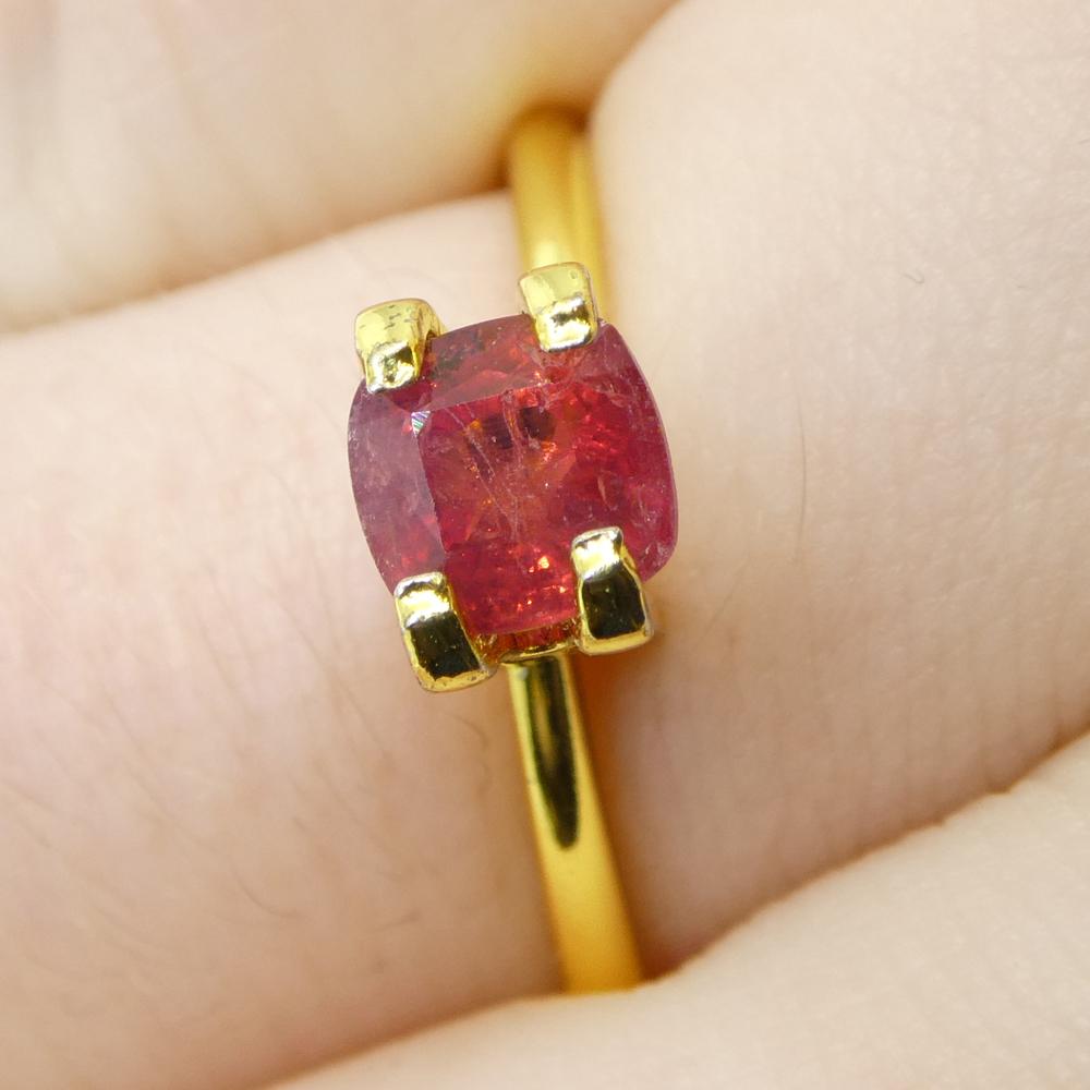 1.04ct Cushion Orangy-Red Sapphire from Tanzania For Sale 8