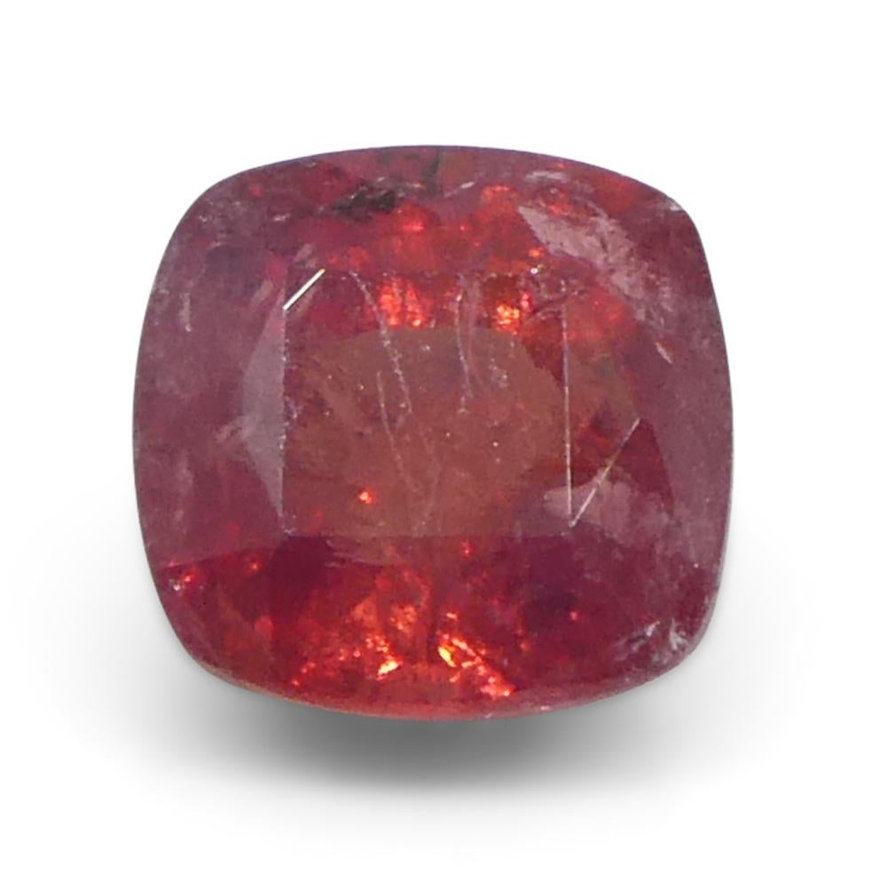 1.04ct Cushion Orangy-Red Sapphire from Tanzania In New Condition For Sale In Toronto, Ontario