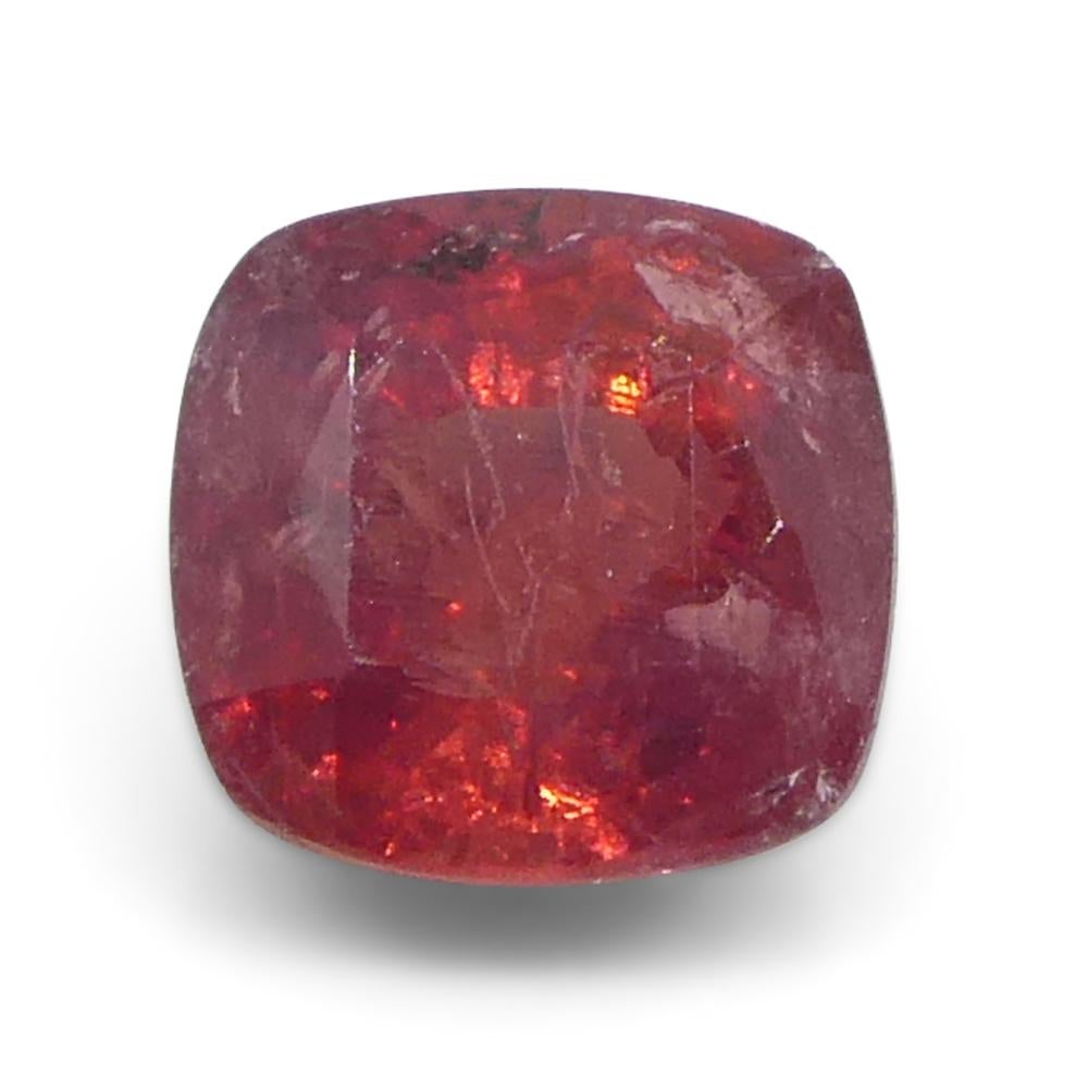 1.04ct Cushion Orangy-Red Sapphire from Tanzania For Sale 1