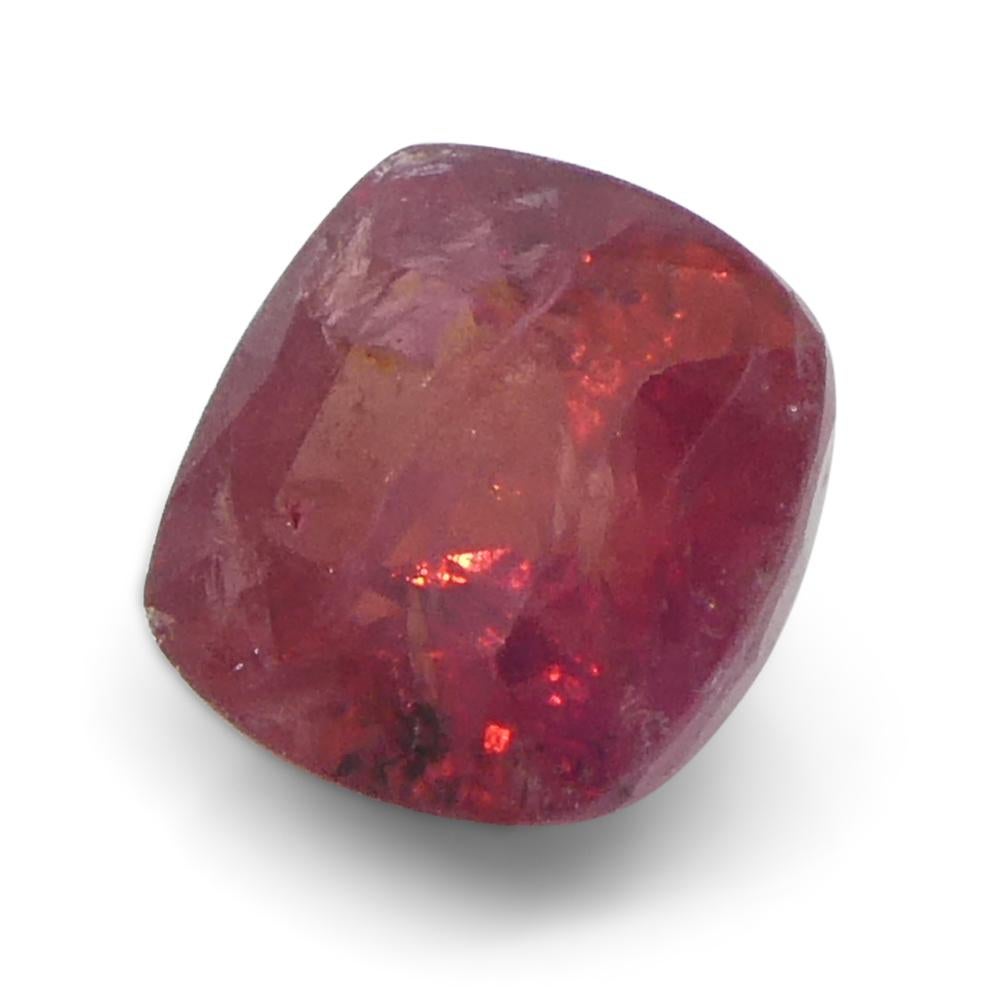 1.04ct Cushion Orangy-Red Sapphire from Tanzania For Sale 3