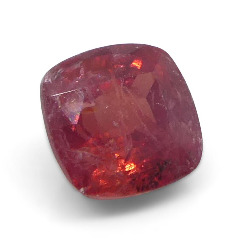 1.04ct Cushion Orangy-Red Sapphire from Tanzania For Sale 4