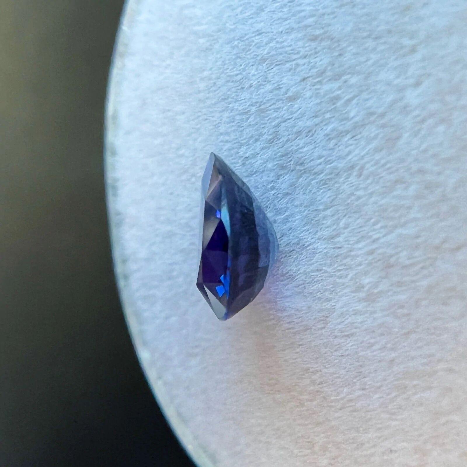 Women's or Men's 1.04 Carat Deep Blue GIA Certified Untreated Sapphire Pear Cut Rare Gem For Sale