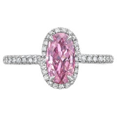 1.04ct Fancy Vivid Purple-Pink Oval Diamond Ring