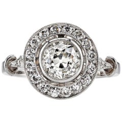 1.04Ct L/VS1 EGL Certified Old European Cut Diamond Set in a Platinum Mounting