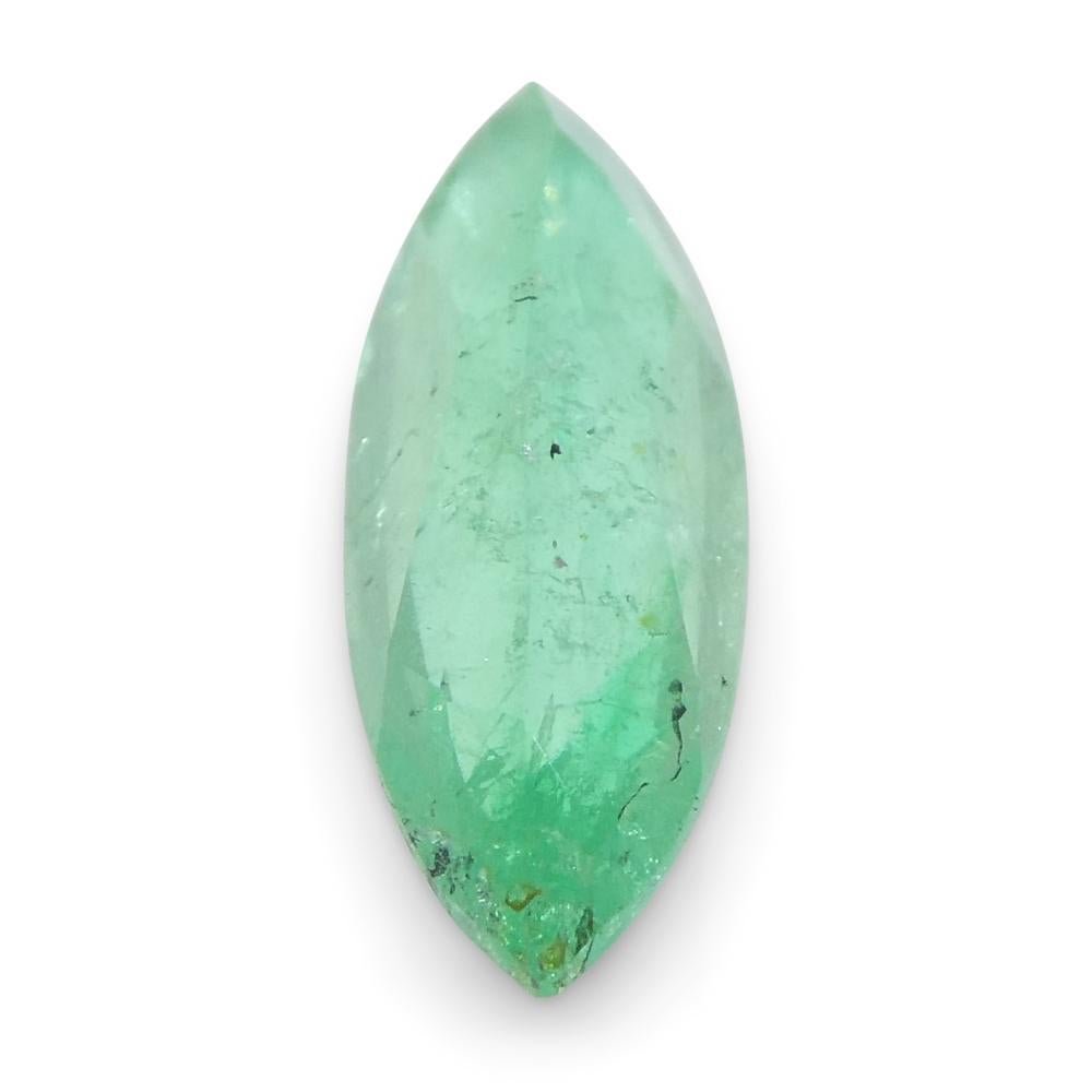 Émeraude verte marquise de 1,04 carat de Colombie en vente 2