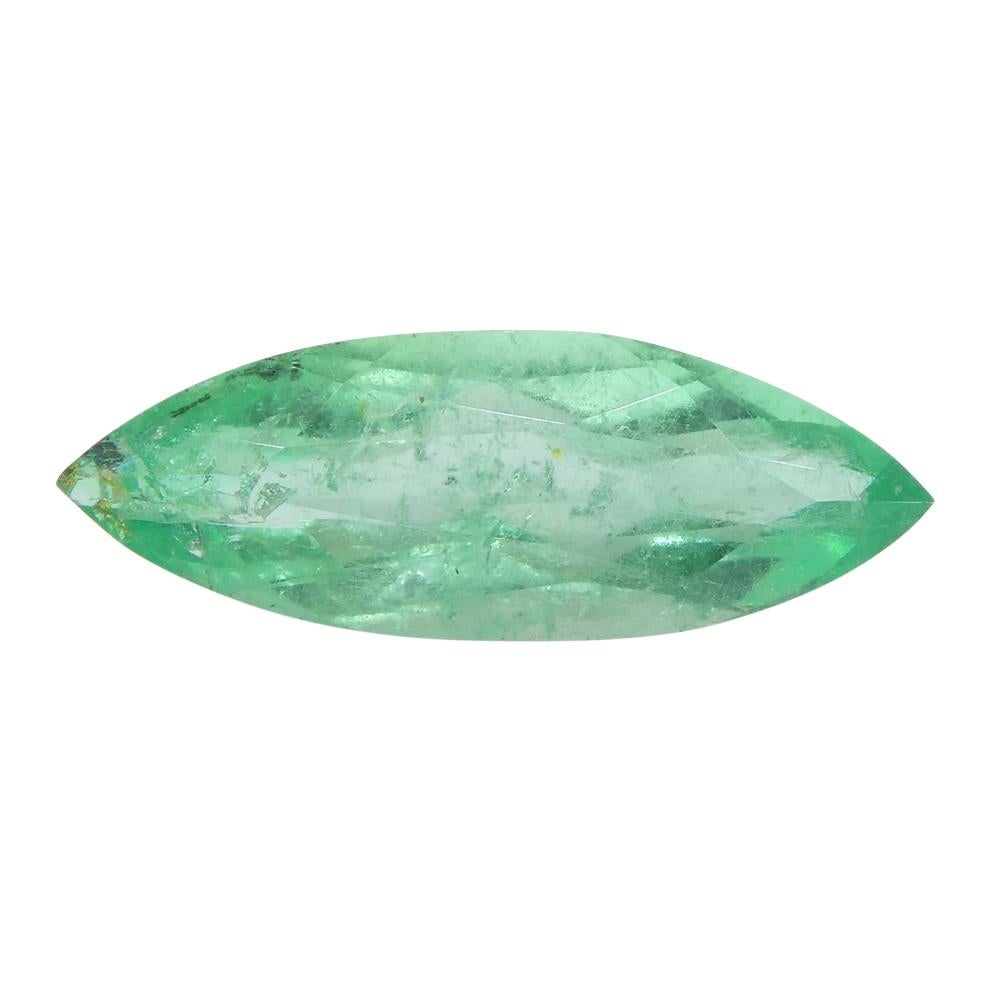 1.04ct Marquise Green Emerald from Colombia For Sale