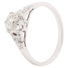 Anello di fidanzamento in platino e diamanti taglio Old Mine da 1.04 carati