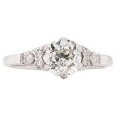 1.04 Karat Diamant im Altminenschliff und Platin Verlobungsring