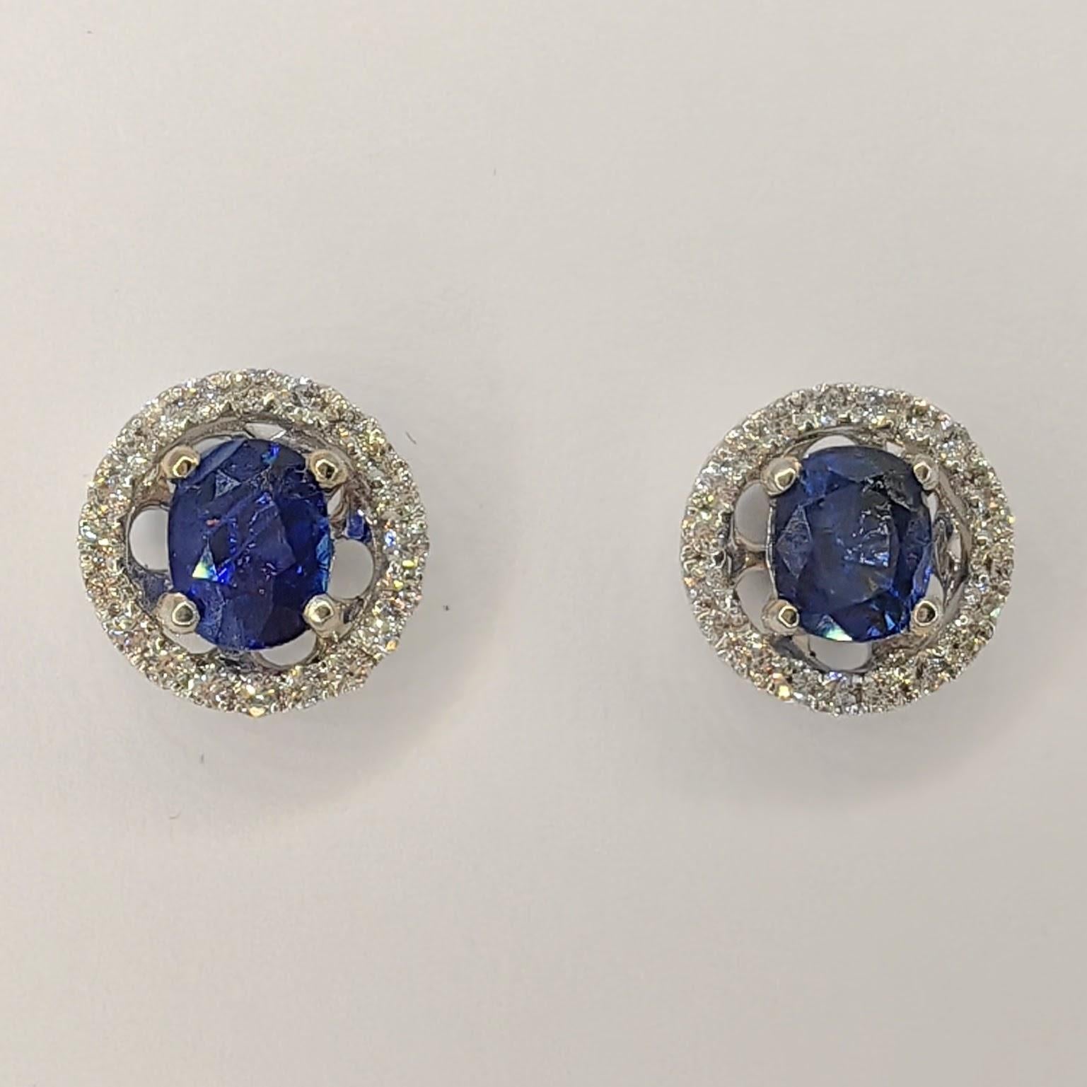 Introducing our exquisite 1.04ct Oval-cut Sapphire Studs & Diamond Jacket Earrings in 18K White Gold, a stunning combination of elegance and versatility. Crafted with meticulous attention to detail, these earrings effortlessly elevate any ensemble,