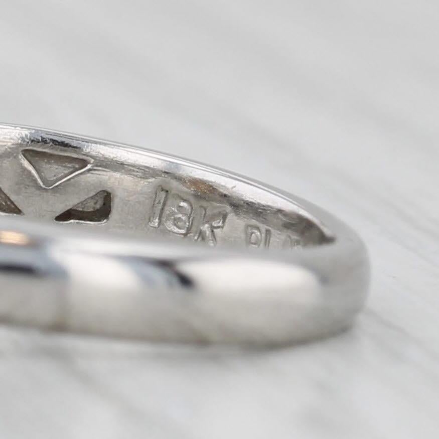 1.04ct Princesse Bague de fiançailles or 18k platine taille 5.5-5.75 en vente 1