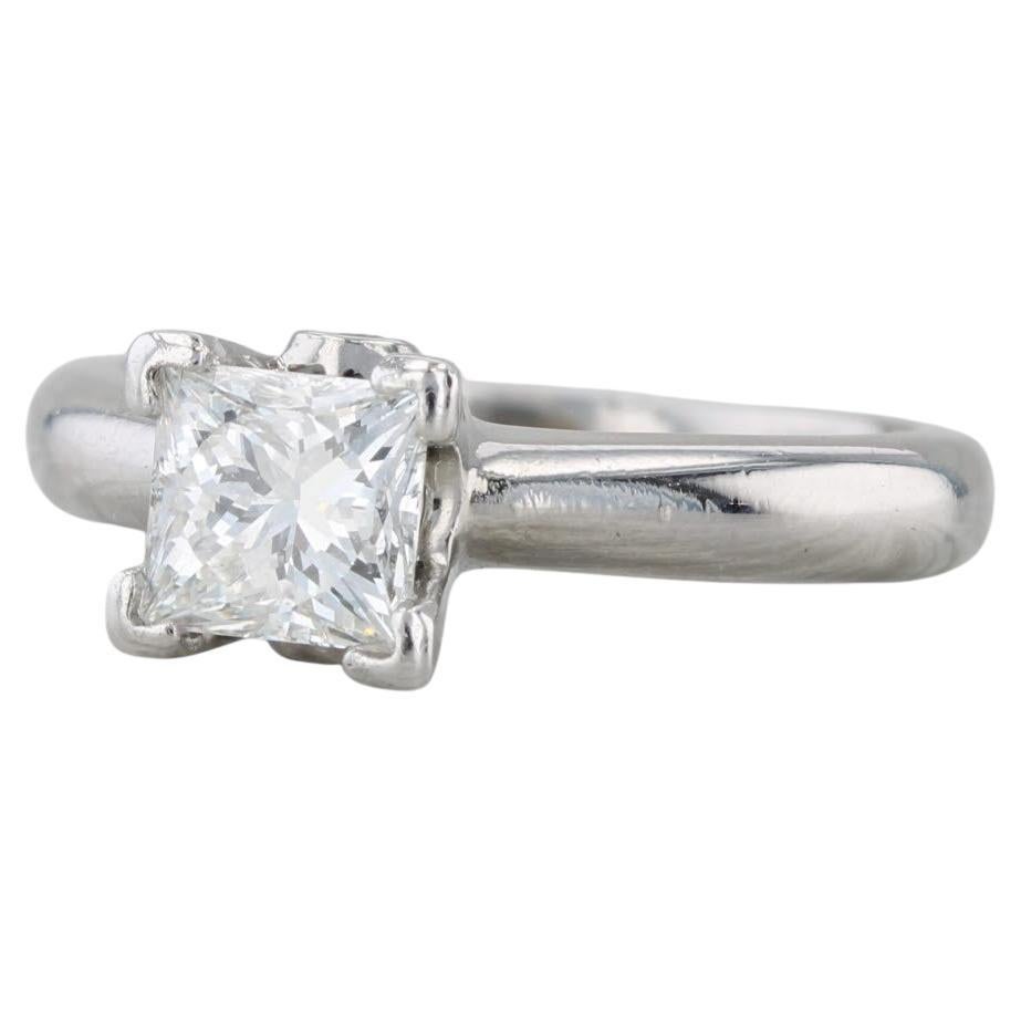 1.04 Karat Prinzessin-Diamant-Verlobungsring 18k Gold Platin Größe 5,5-5.75