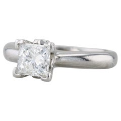 1.04 Karat Prinzessin-Diamant-Verlobungsring 18k Gold Platin Größe 5,5-5.75