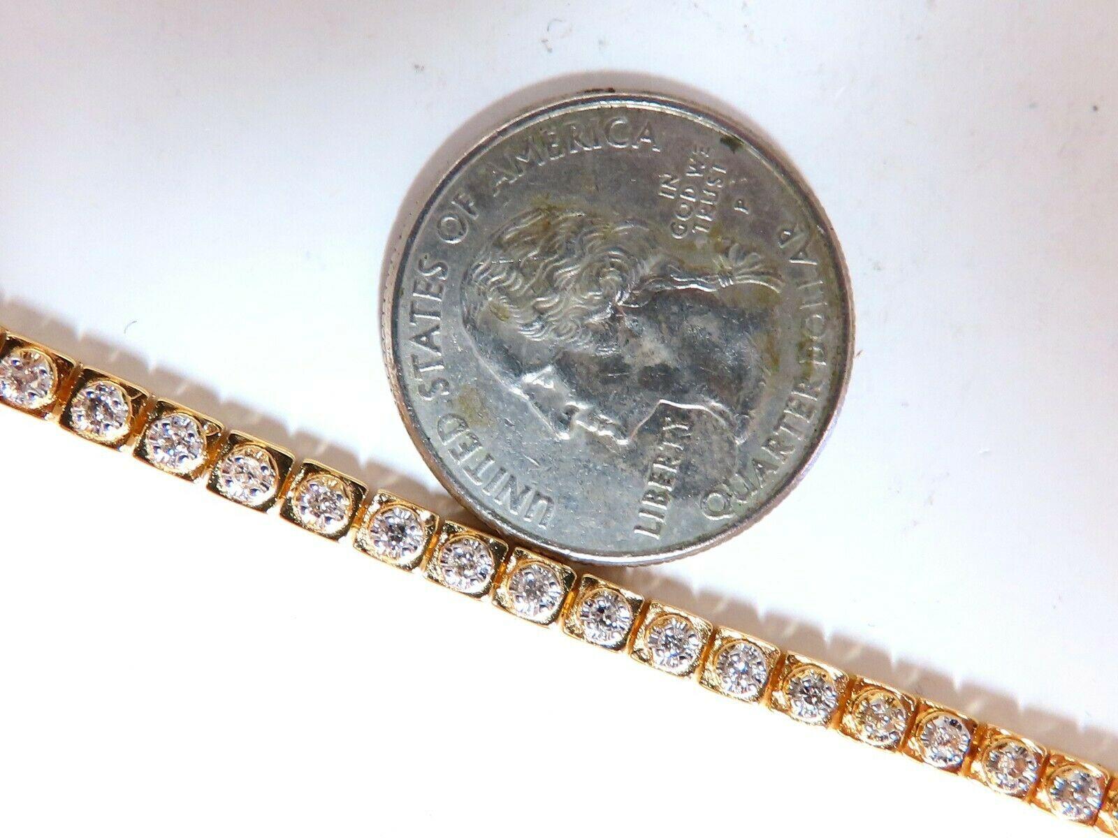 Vintage Style Tennis Bracelet


1.04ct. natural diamonds.
Rounds, Full cut brilliants

H colors Vs-2 clarity.

14kt. yellow gold

13.3 Grams.

7.5 Inches long

3.3mm wide

Appraisal to accompany $4000