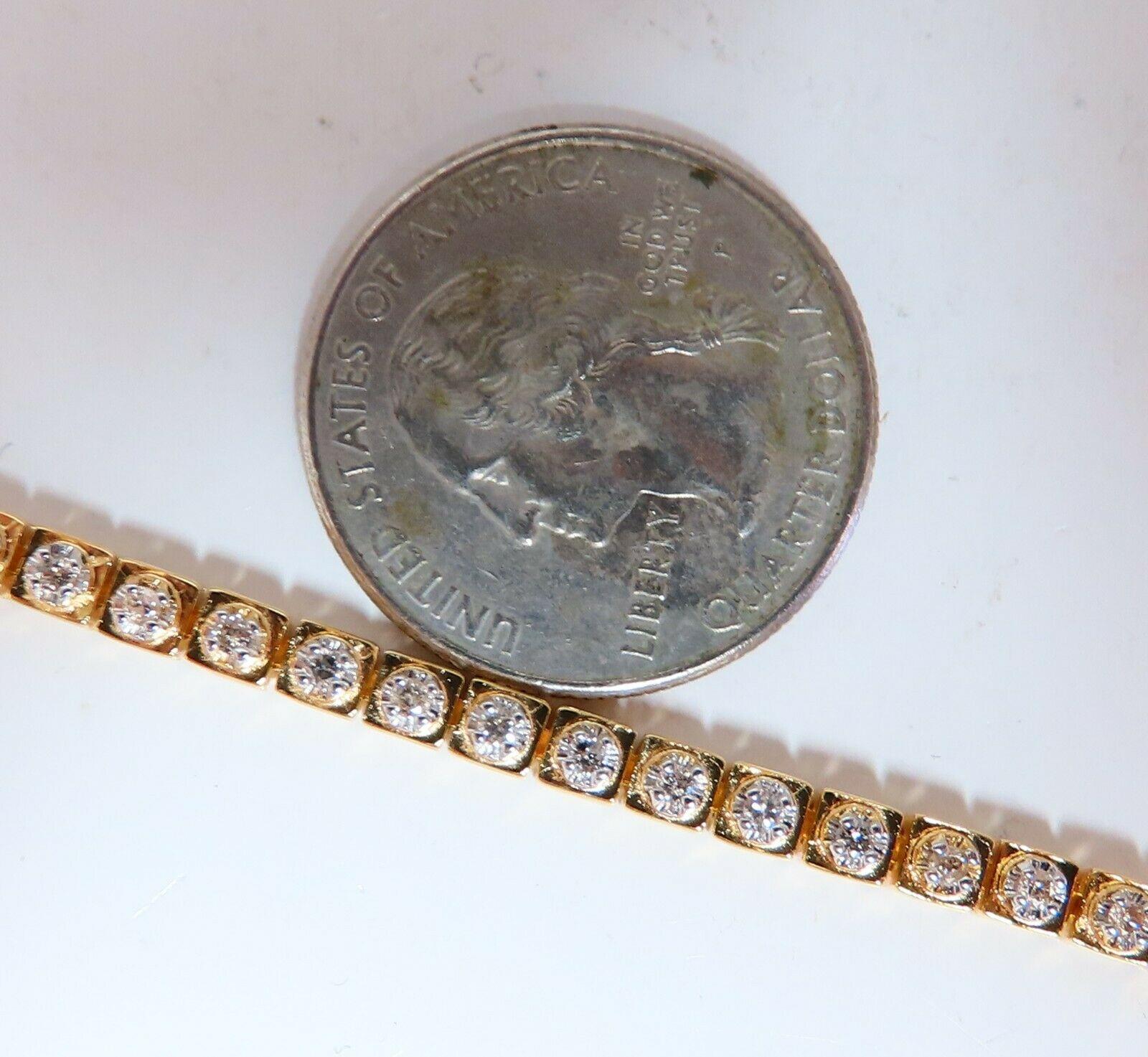 Taille ronde Bracelet rétro de style vintage en or 14 carats avec diamants ronds de 1,04 carat en vente