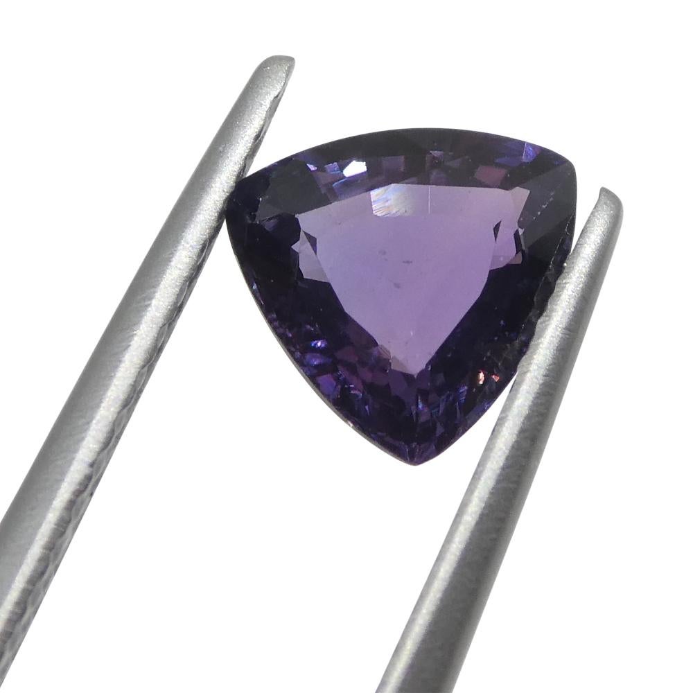 Trillion Cut 1.04ct Trillion Purple Sapphire from Madagascar Unheated For Sale