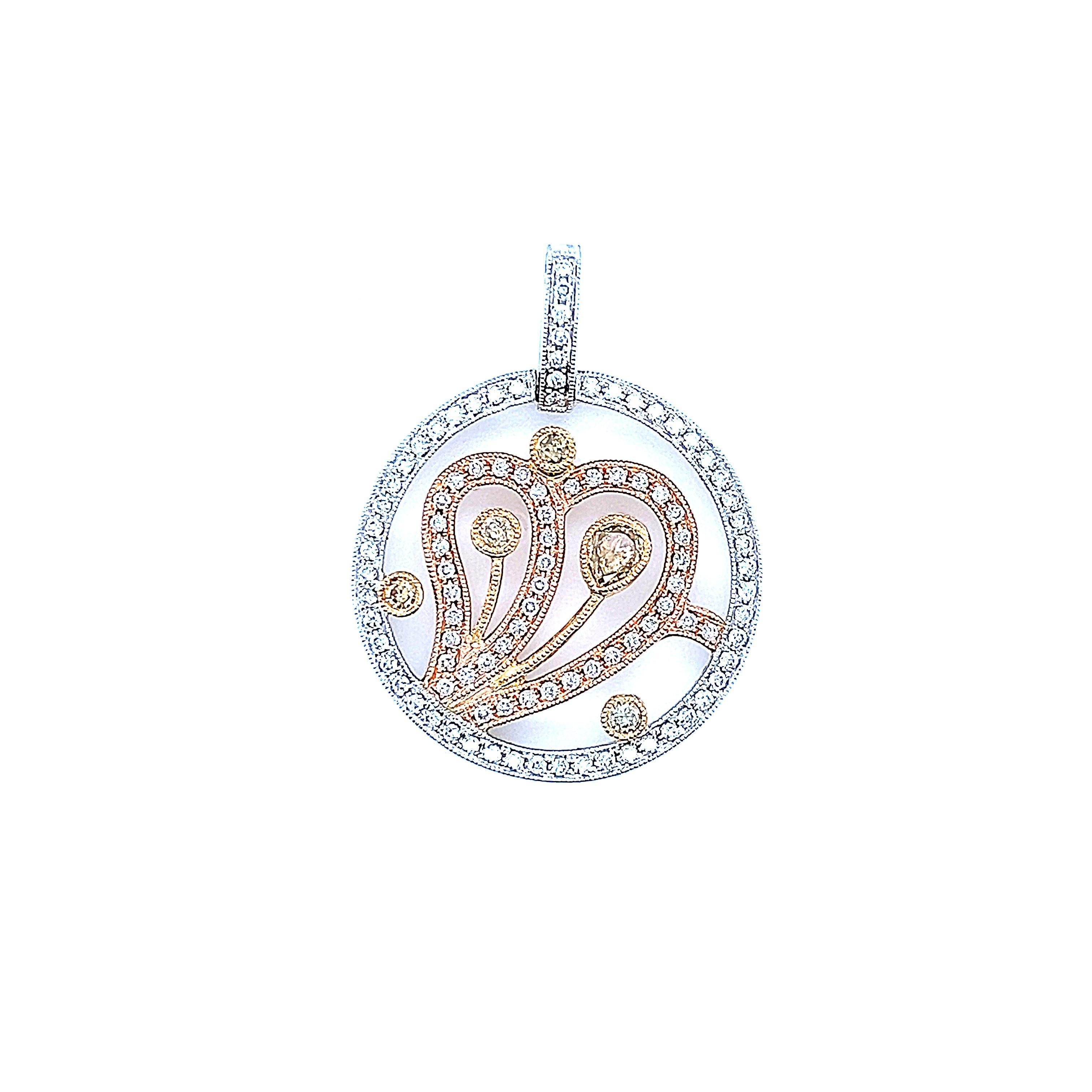 Taglio misto Collana con ciondolo con motivo a cuore in diamante giallo 1,04ct 18k in vendita
