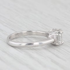 1.04ctw Emerald Cut Diamond 3-Stone Engagement Ring 950 Platinum Size 5.75