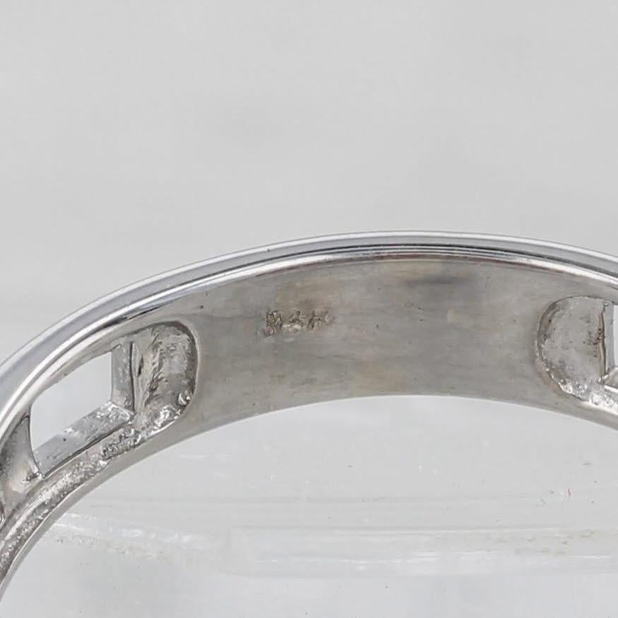 Bague empilable en or blanc 14 carats avec diamants et rubis de 1,04 carat, taille 8 en vente 2