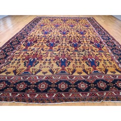 10'4"x17'7" Golden Yellow Antique Zoroastrian Bakhtiari Wool Hand-Knotted Rug