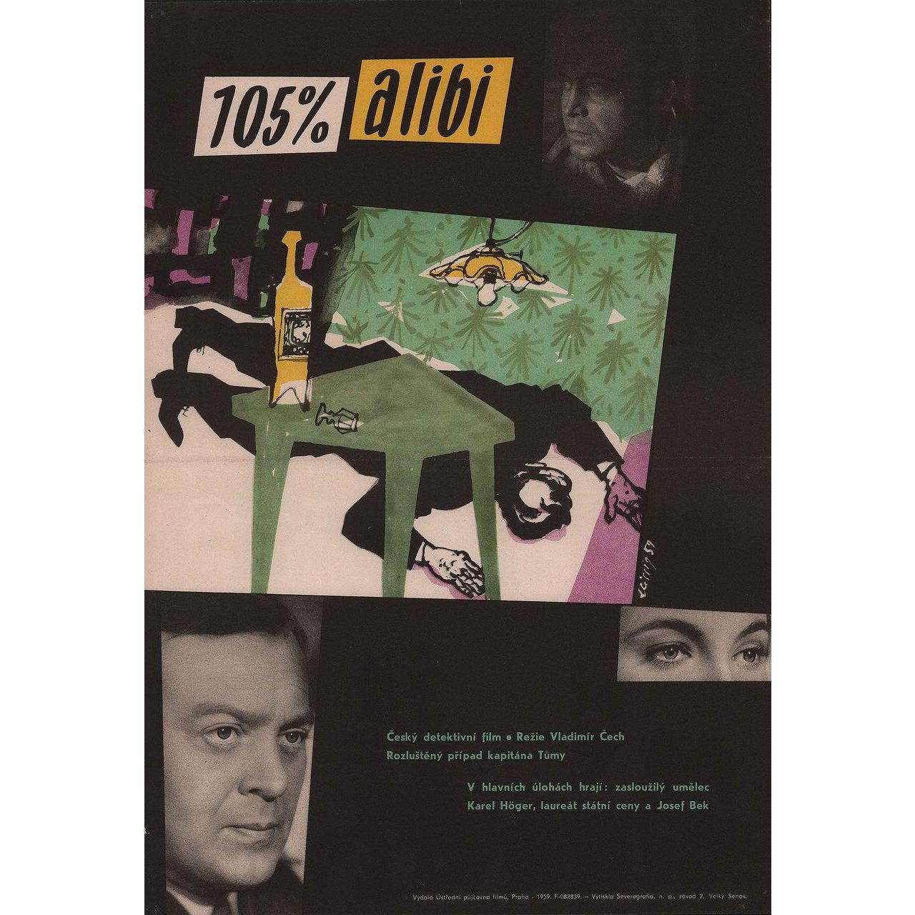 105% Alibi 1965 Czech A3 Film Poster In Good Condition For Sale In New York, NY