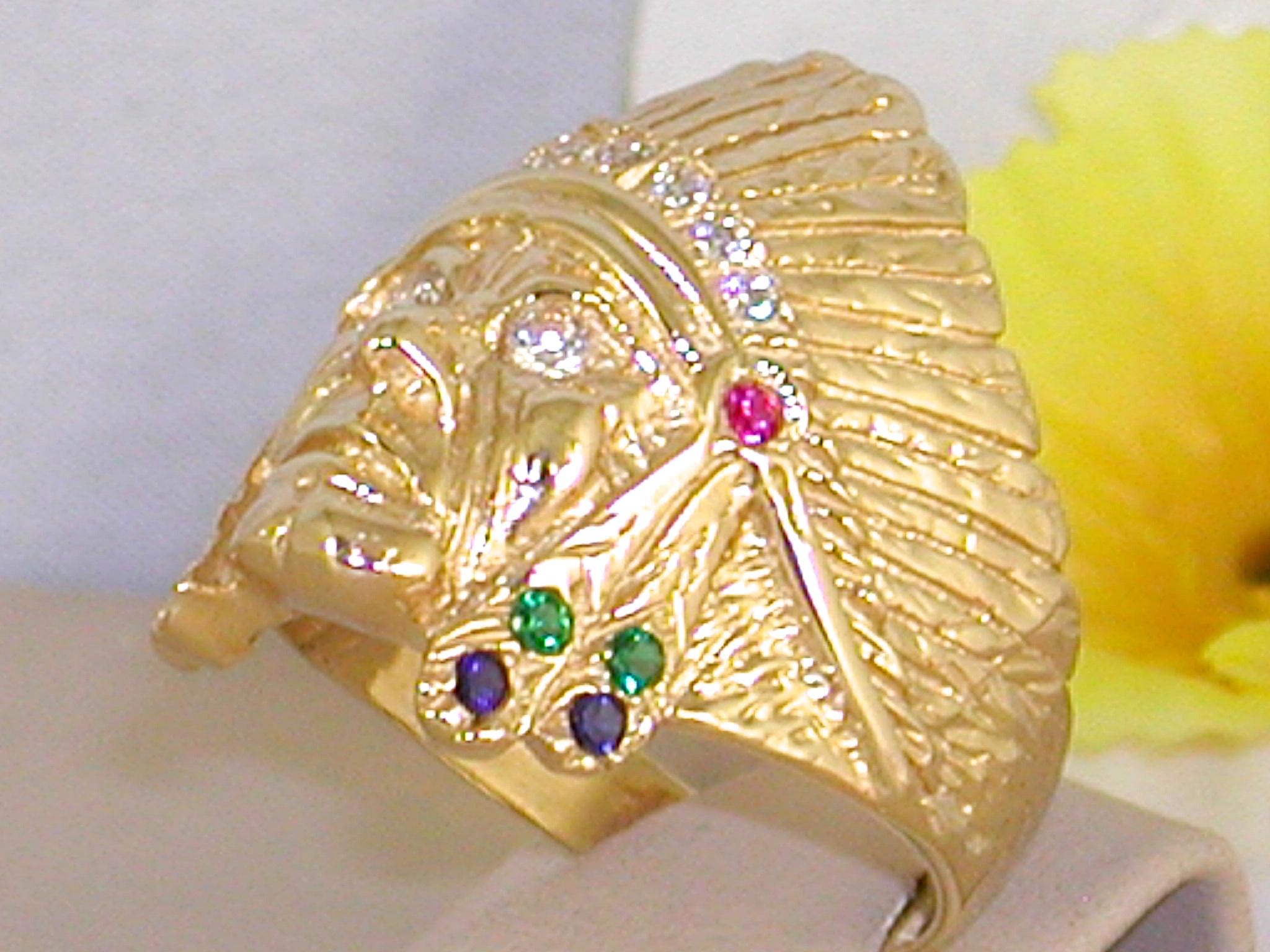 18k gold indian head ring