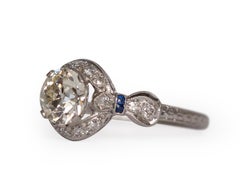 1.05 Carat Art Deco Diamond Platinum Engagement Ring
