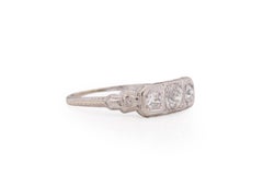 Anillo de compromiso de platino con diamantes Art Decó de 1.05 quilates