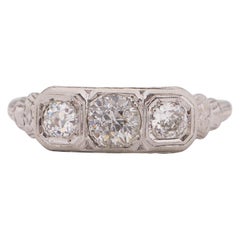 1,05 Karat Art Deco Diamant Platin Verlobungsring