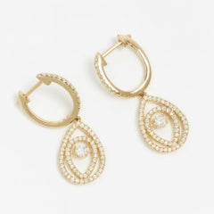 1.05 Carat Crown of Light Diamond 14K Rose Gold Drop Earrings