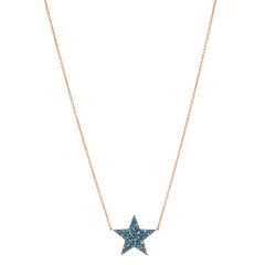 1.05 Carat Crushed Turquoise Star Pendant Necklace