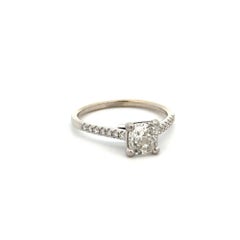 1.05 Carat Cushion Brilliant Cut Diamond GIA Certified Gold Solitaire Ring