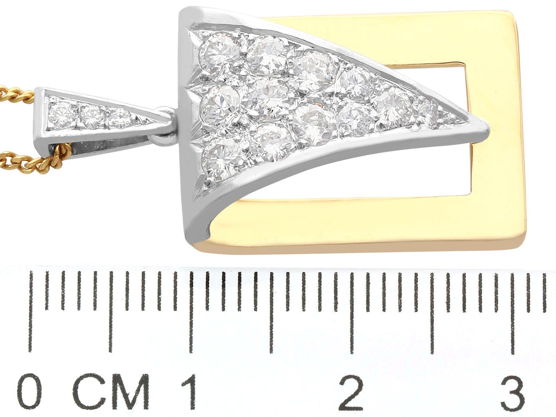 Pendentif en or et diamants de 1,05 carat, c. 1960 en vente 3