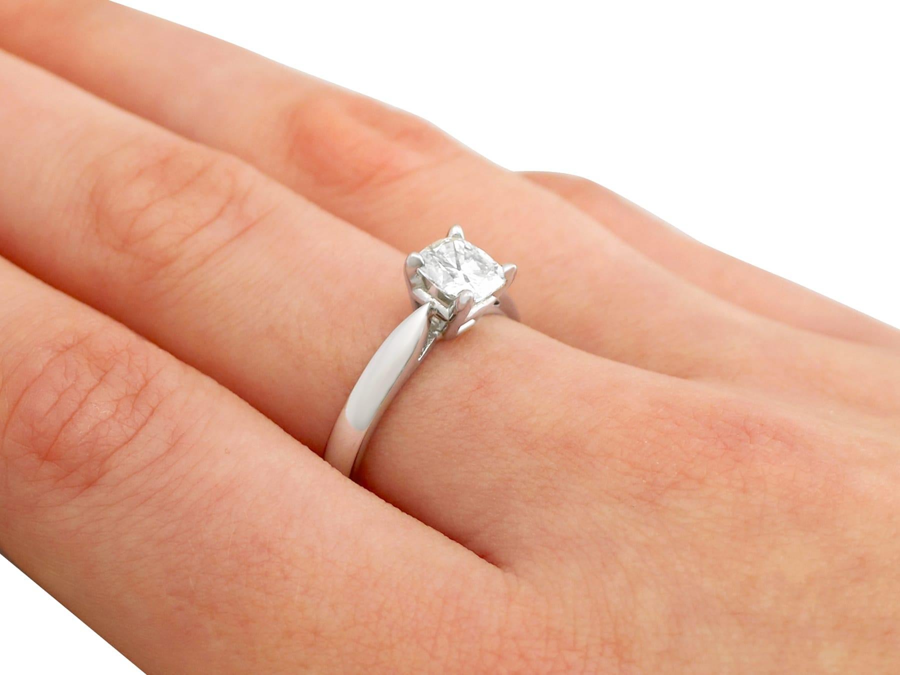 1.05 Carat Diamond and White Gold Solitaire Engagement Ring For Sale 2