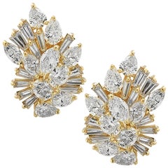 10.5 Carat Diamond Cluster Earrings