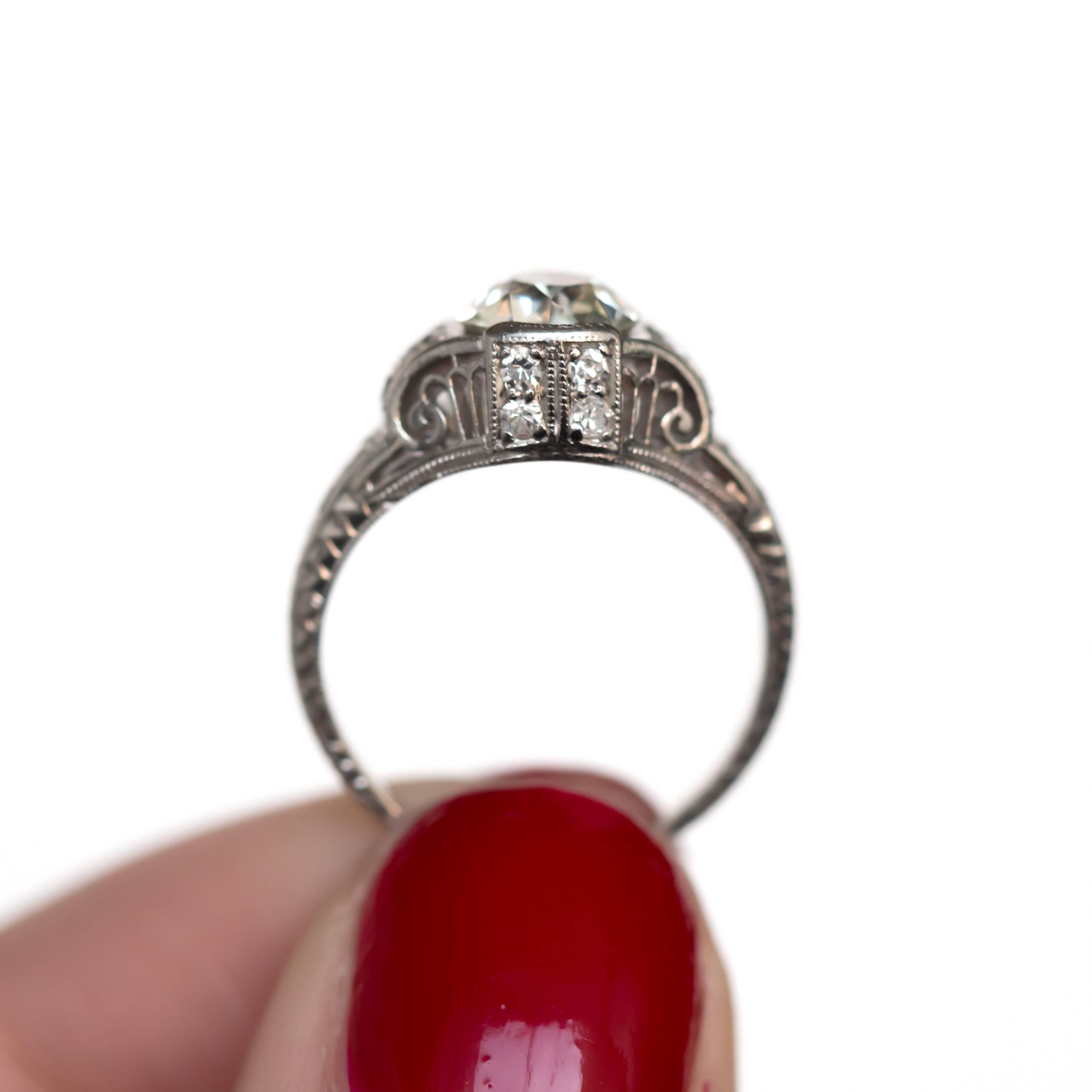 Edwardian 1.05 Carat Diamond Platinum Engagement Ring For Sale