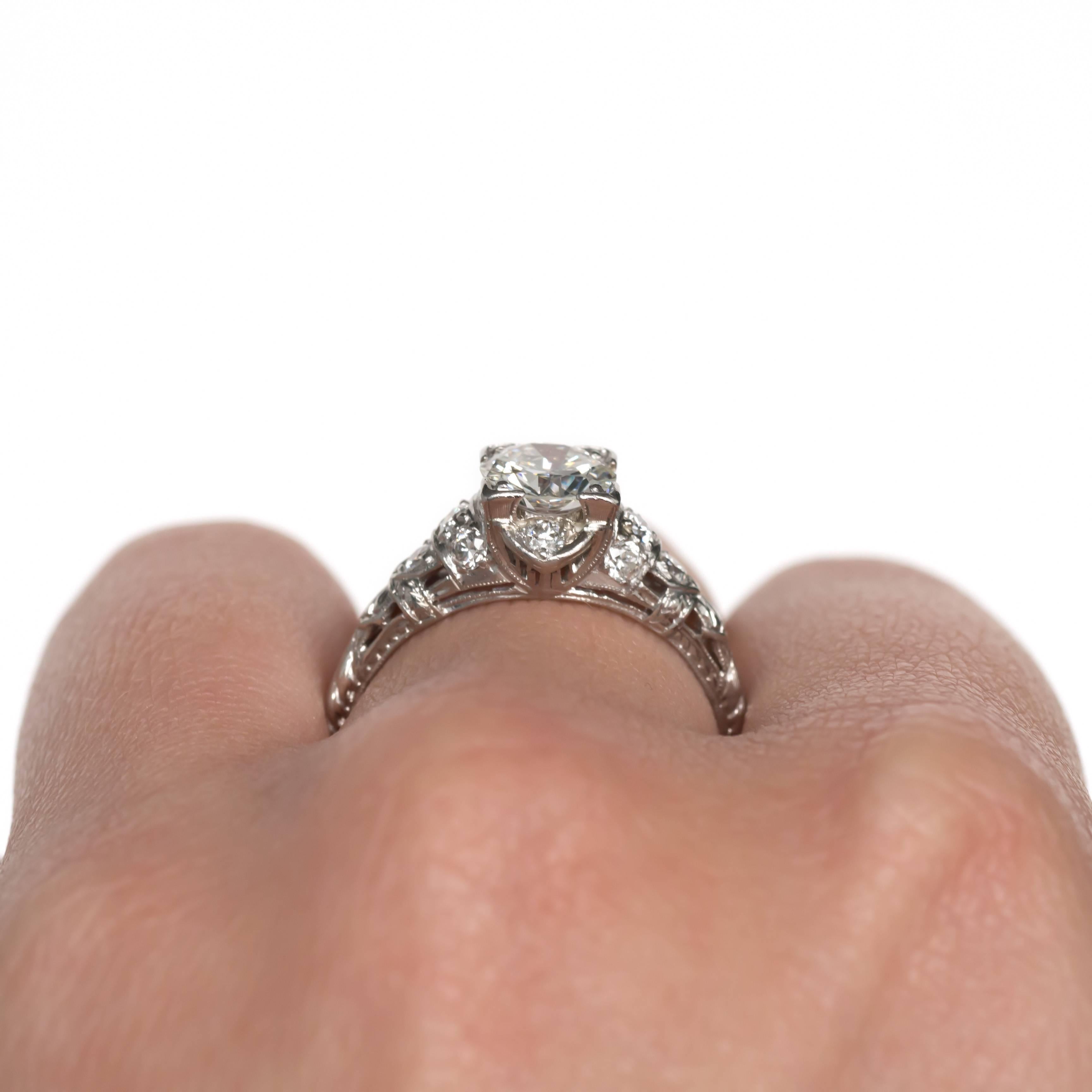 Bague de fiançailles en platine avec diamants de 1,05 carat en vente 3