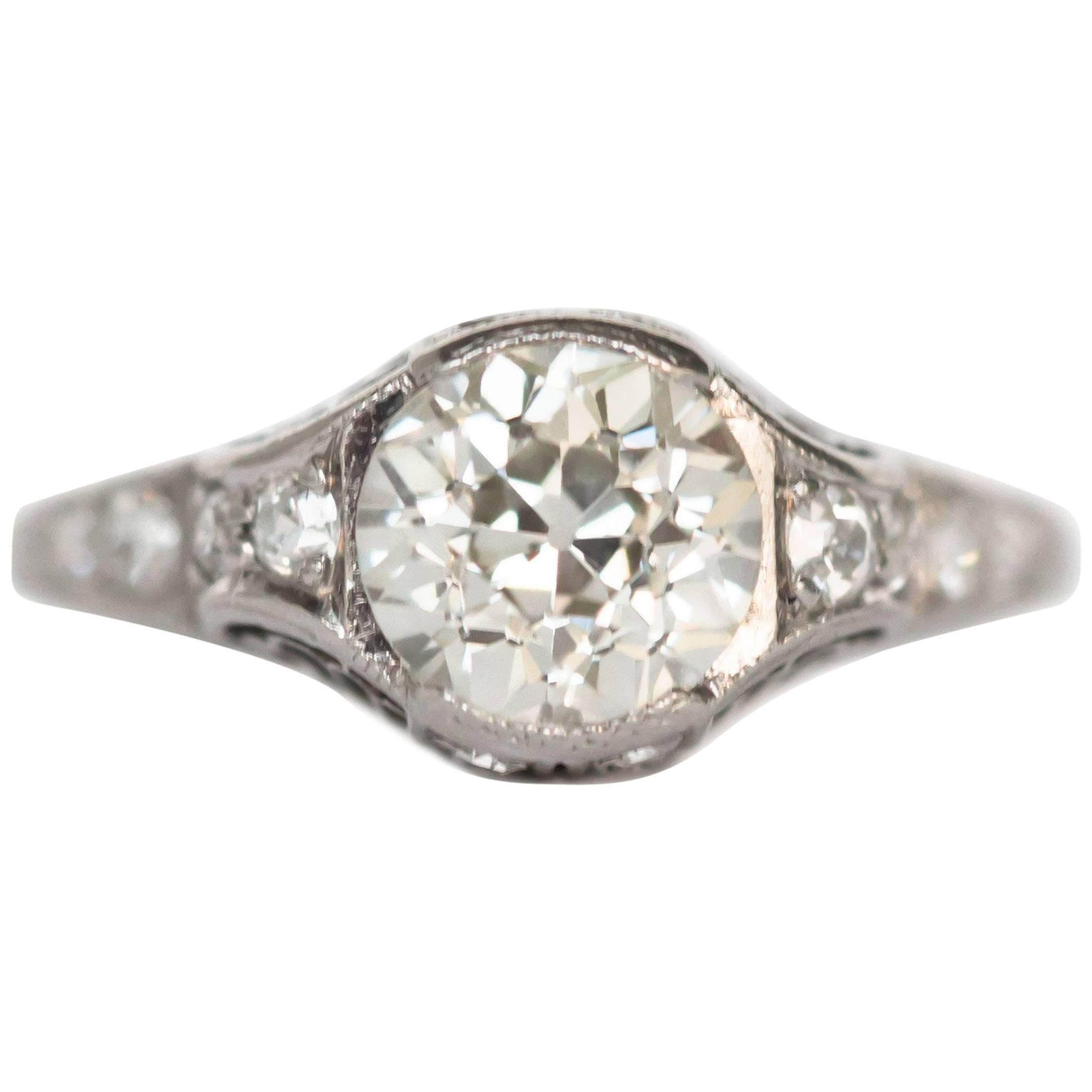 Anillo de compromiso de platino con diamantes de 1.05 quilates