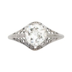 Antique 1.05 Carat Diamond Platinum Engagement Ring