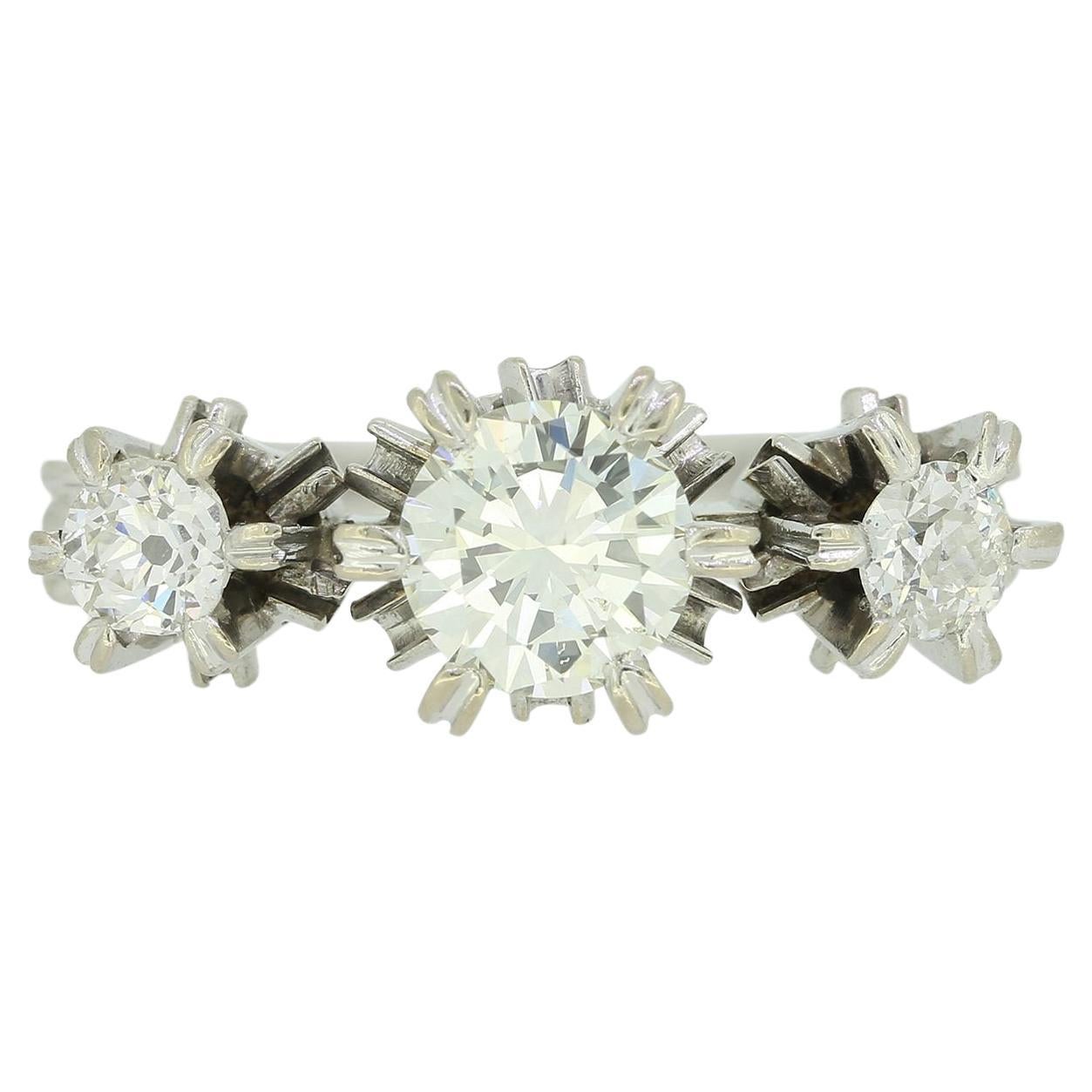 1.05 Carat Diamond Three Stone Engagement Ring