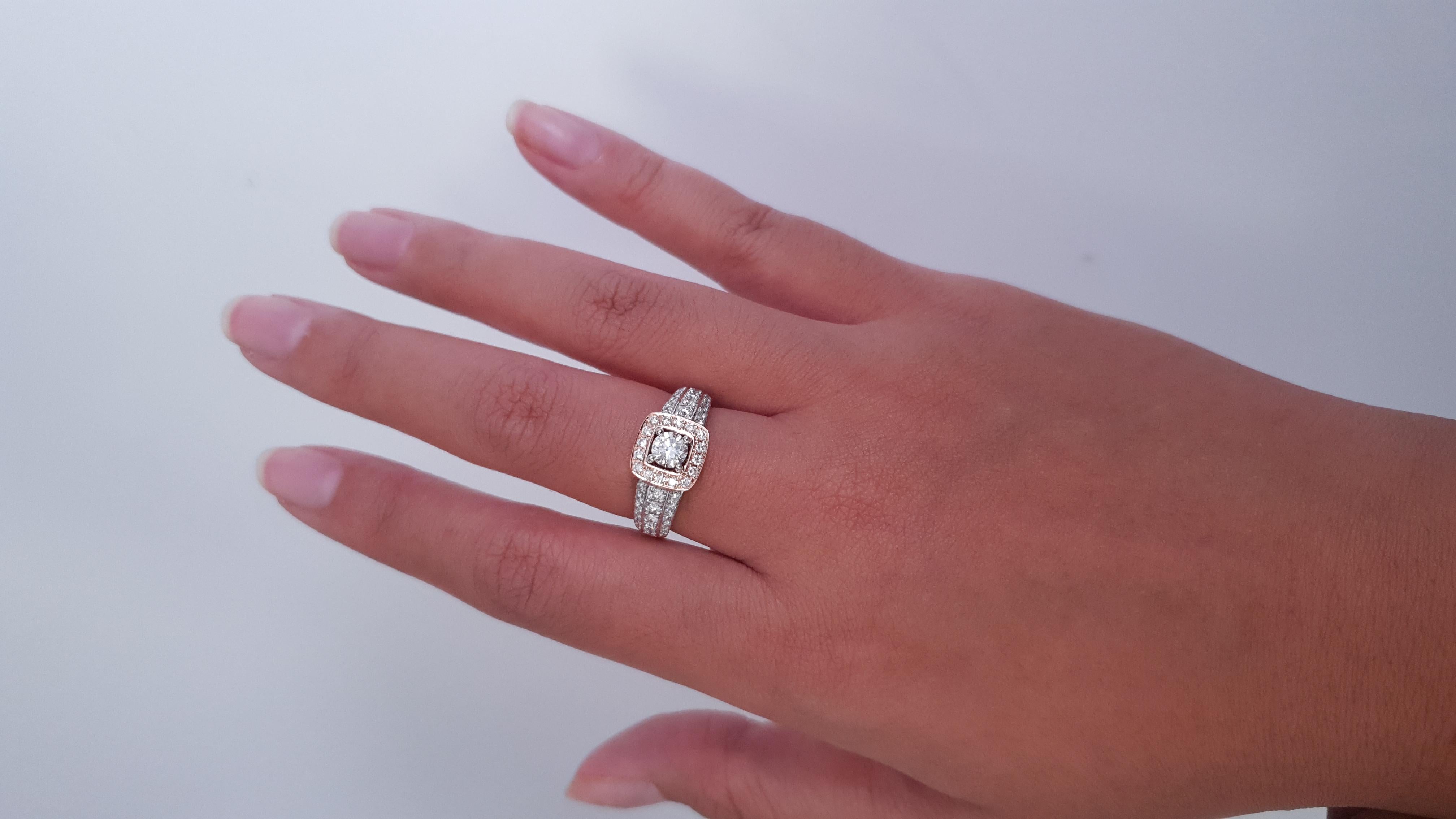 1,05 Karat Diamant-Hochzeitsring aus 18 Karat Gold im Angebot 3