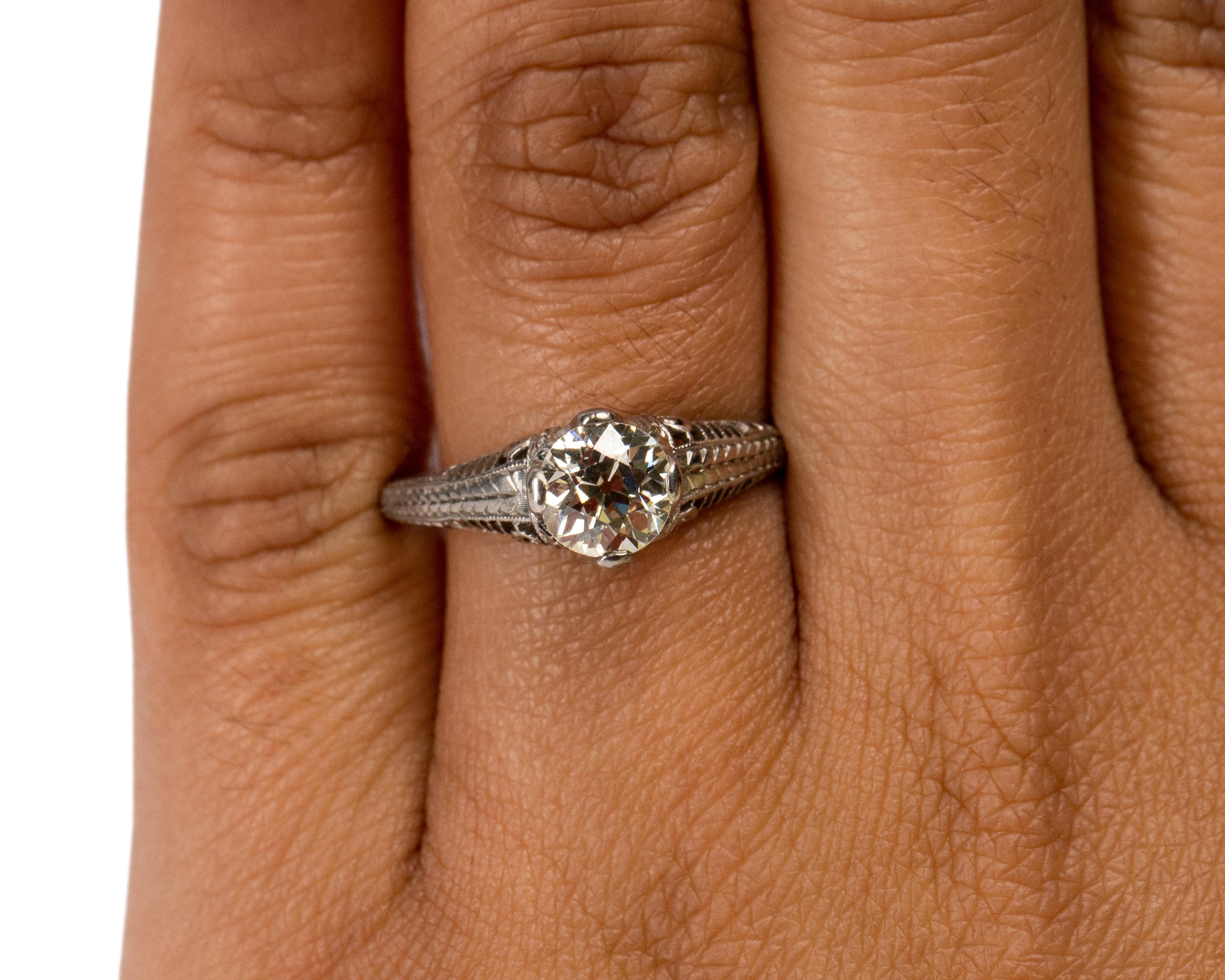 1,05 Karat edwardianischer Diamant-Platin-Verlobungsring im Zustand „Gut“ im Angebot in Hicksville, NY