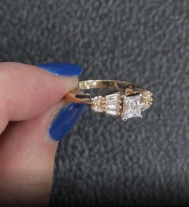 D Color Engagement Solitaire Diamond Yellow Gold Ring For Sale at 1stDibs