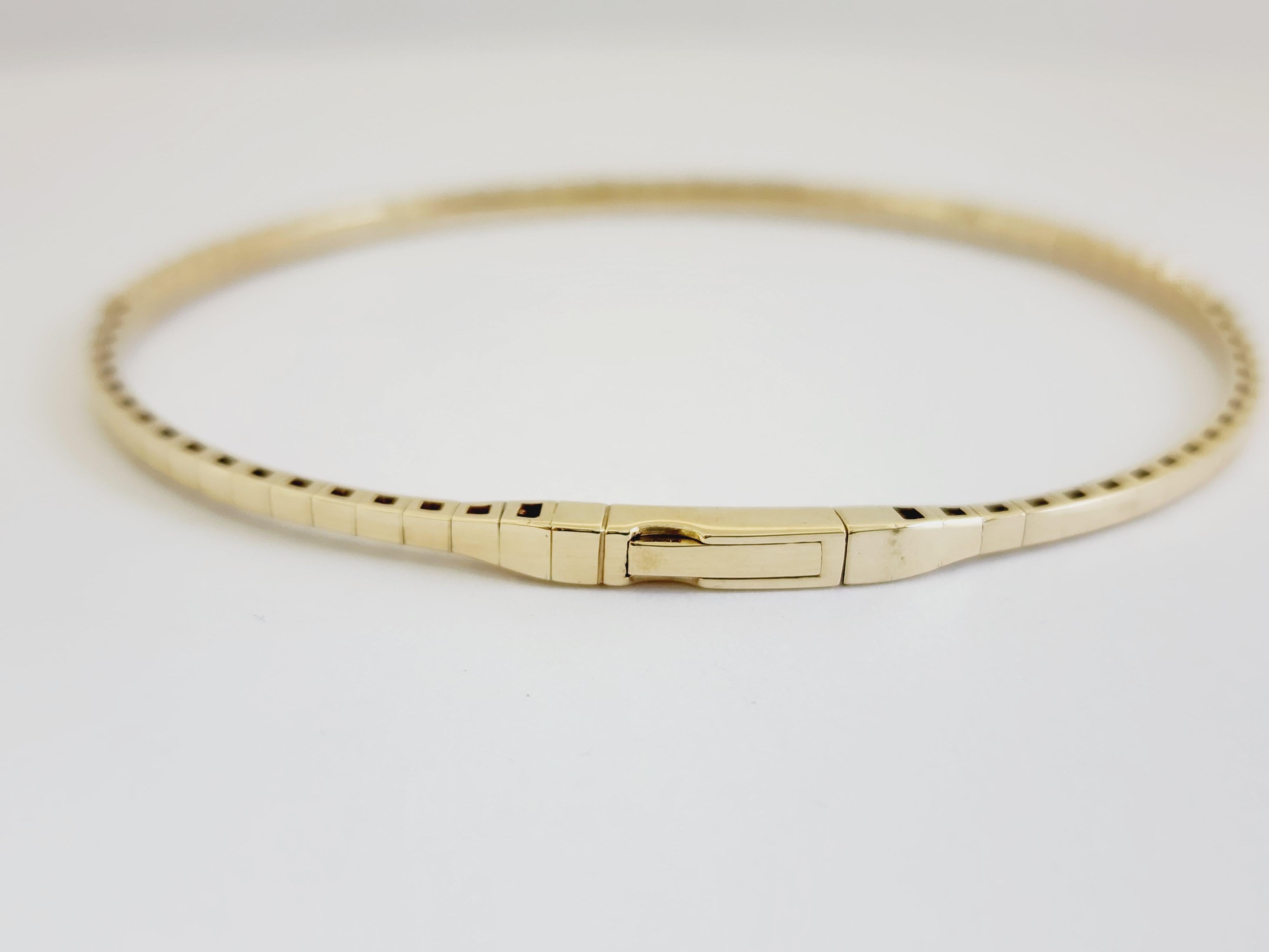 1,05 Karat Flexibler Armreif aus Gelbgold 14 Karat Tennisarmband (Rundschliff)