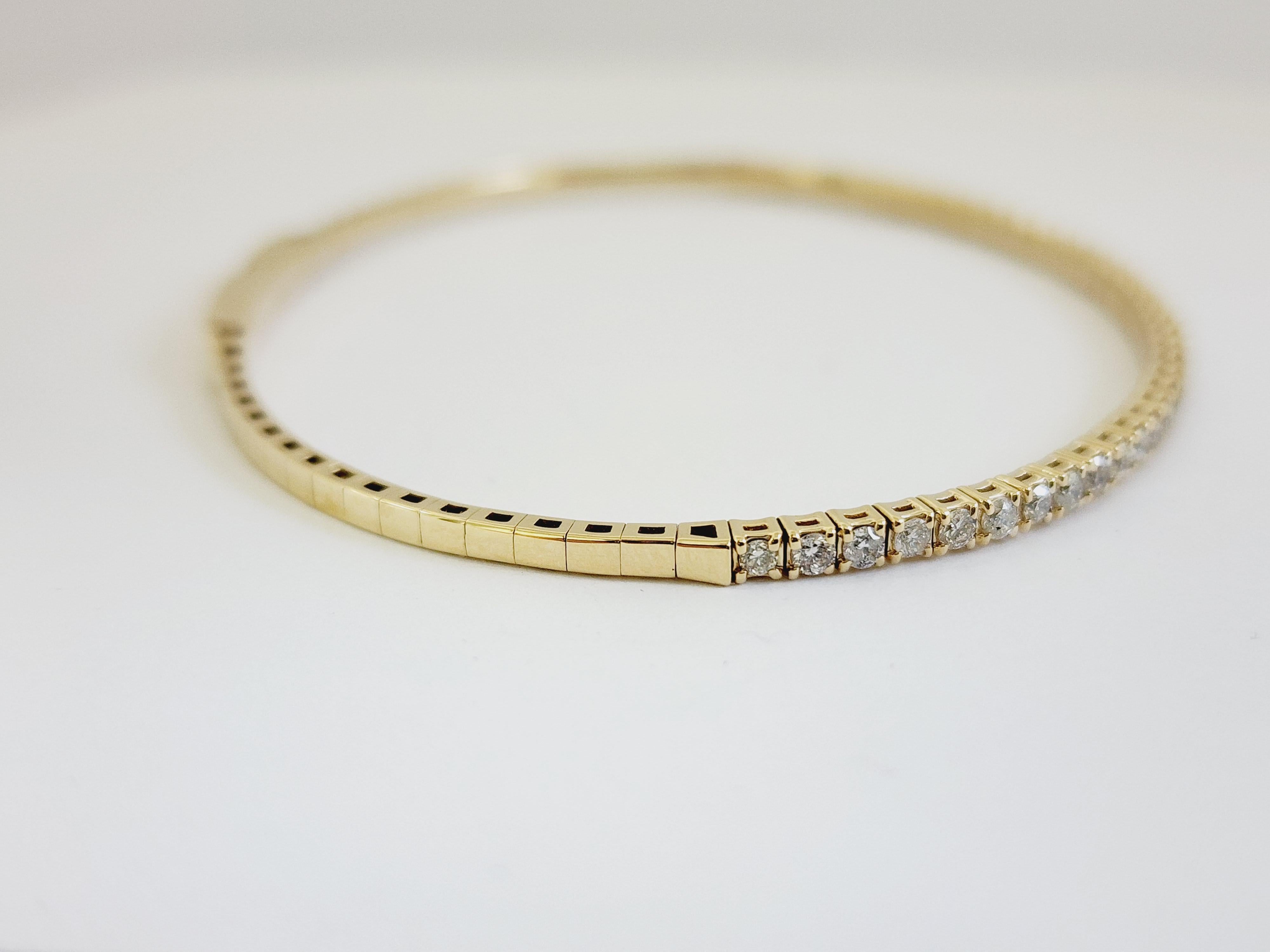 1,05 Karat Flexibler Armreif aus Gelbgold 14 Karat Tennisarmband im Zustand „Neu“ in Great Neck Plaza, NY