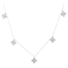 1,05 Karat Blumen-Diamant-Halskette 14 Karat auf Lager