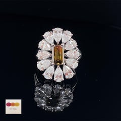 1.05 Carat GIA Certified Fancy Dark Brown Greenish Yellow Diamond Gold Ring