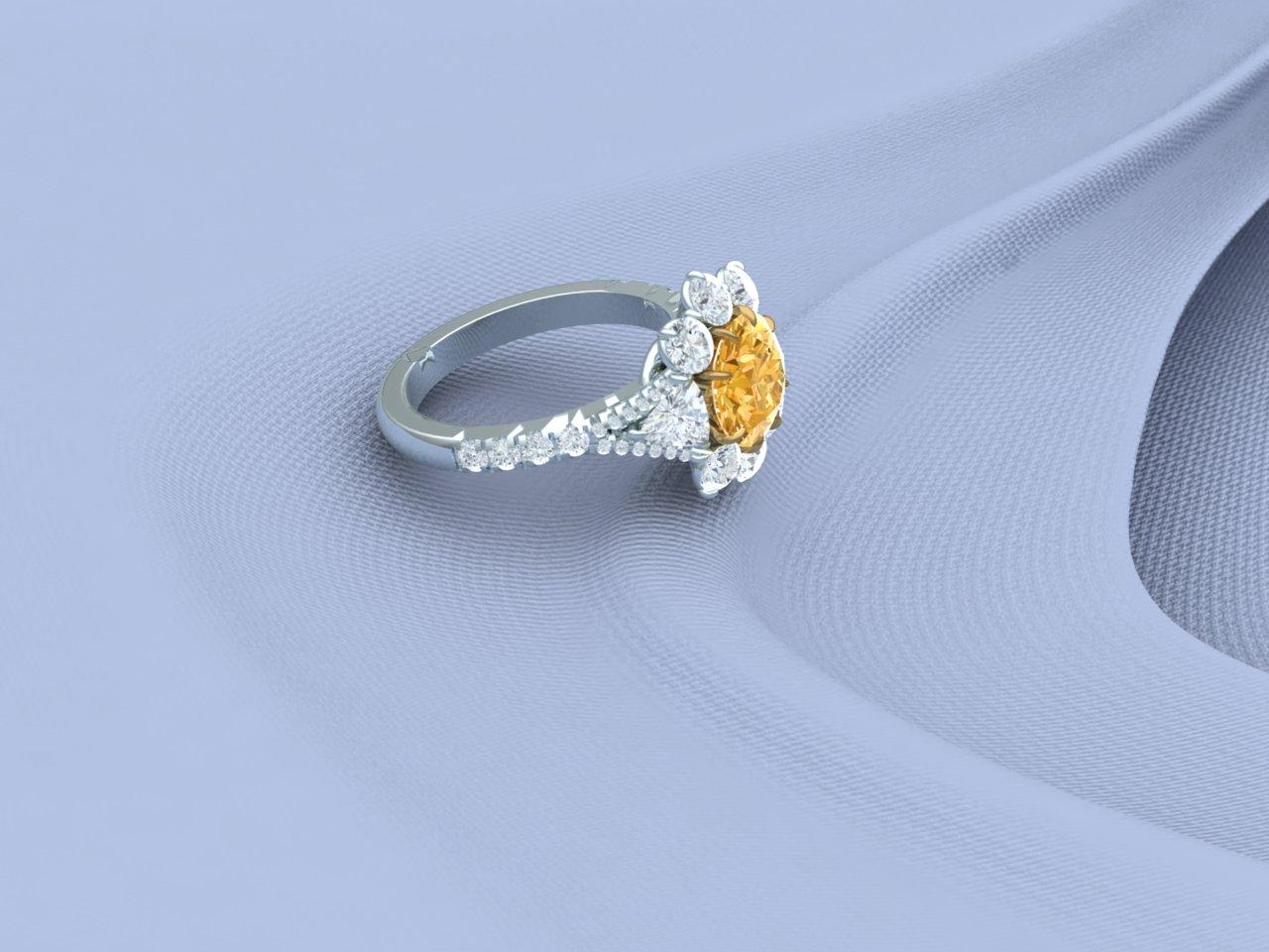 1.05 Carat GIA Fancy Orange Yellow Diamond Ring In Excellent Condition In Aliso Viejo, CA